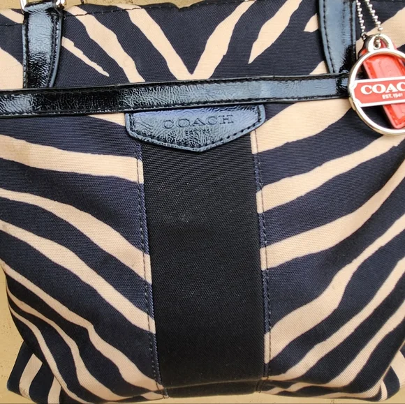 Coach Zebra Print Tote Bag - Style F23283 - Picture 8 of 15